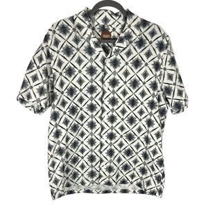 Common People men’s printed amalfi  short sleeve button down shirt large